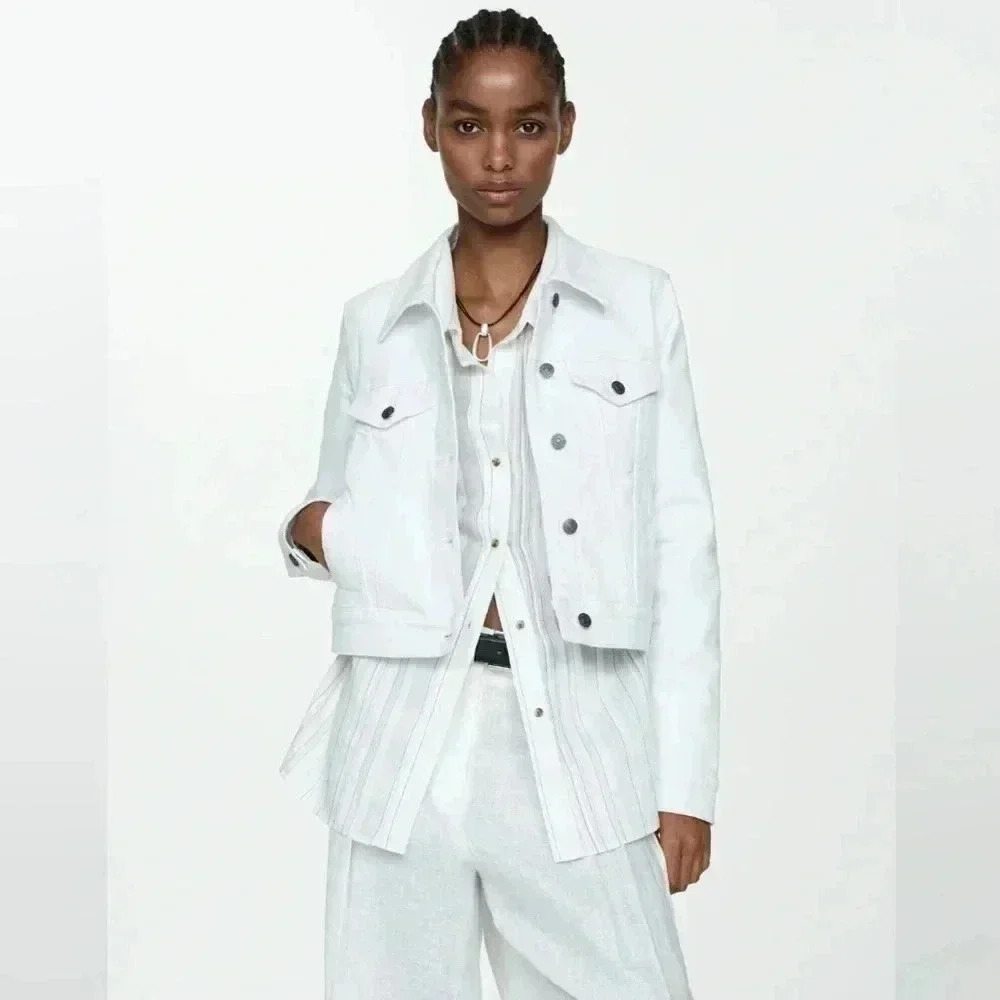 Mango (MNG) white denim jacket Size XXS